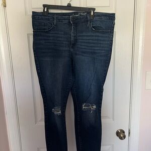 Dark Blue Distressed Women's Jeans